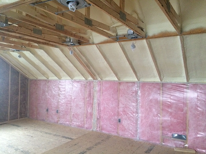 Batt insulation in an attic